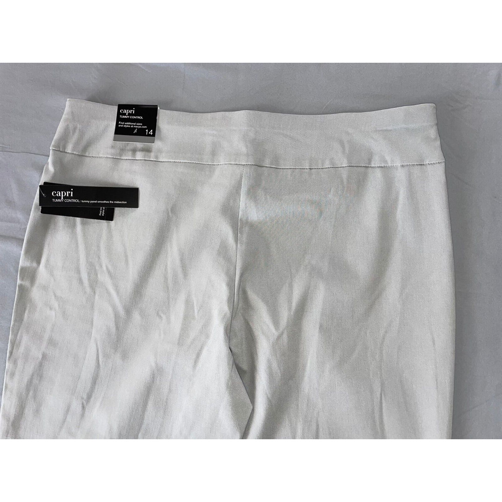 Alfani Tummy Control Pull On Stretch 'Capri' Pants. Light Gray, Women's 14. NWT! - Picture 5 of 5